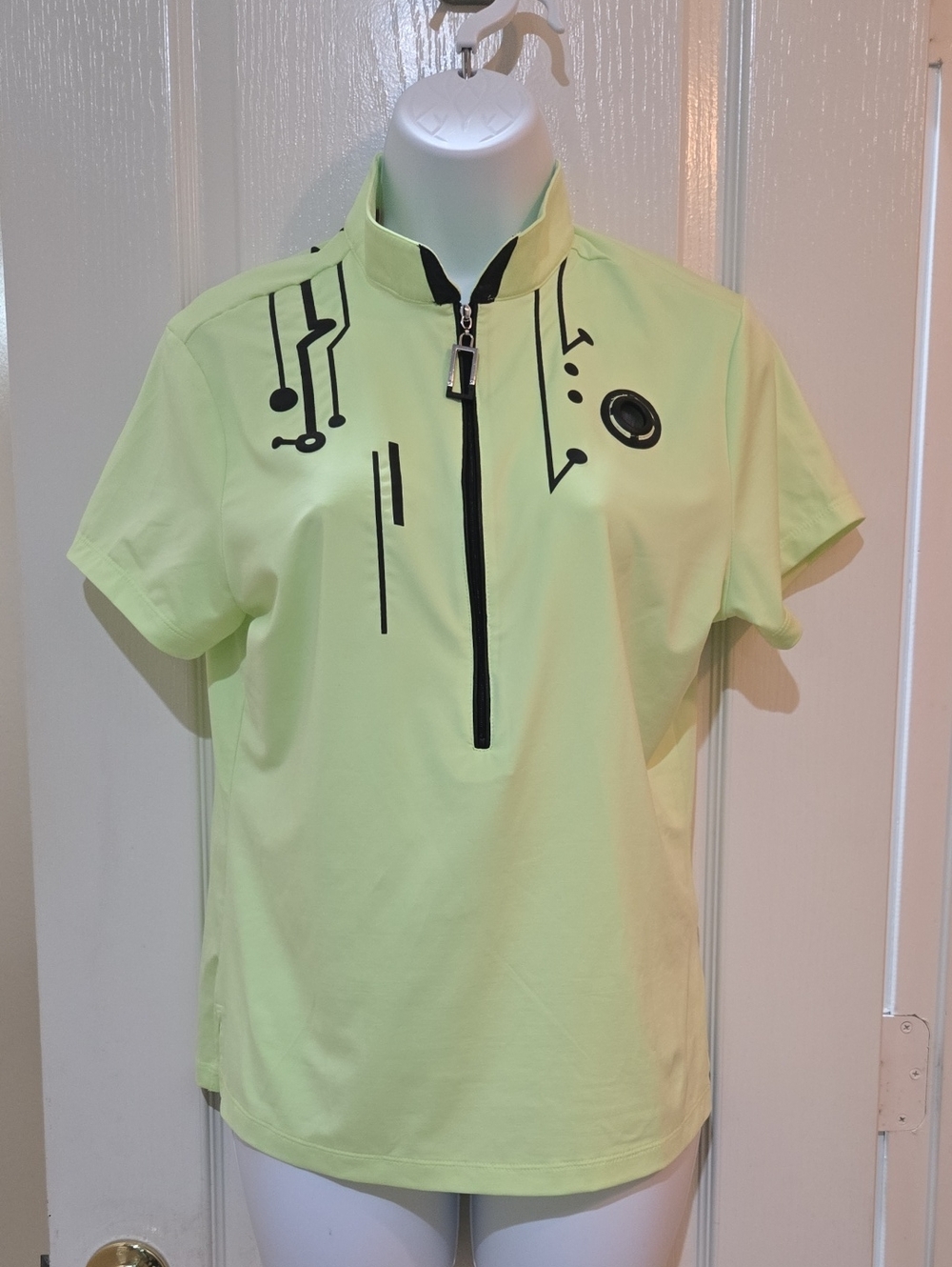 Jamie Sadock Microchip Half-zip Ladies Golf Shirt Neon Green Size Medium